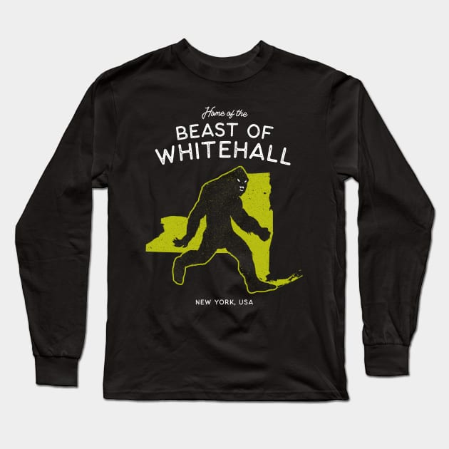 Home of the Beast of Whitehall - New York USA Cryptid Long Sleeve T-Shirt by Strangeology